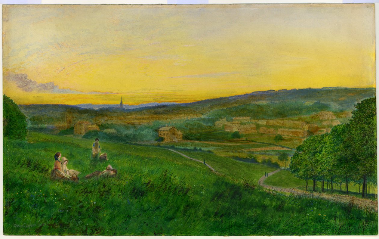 Näkymä Woodhouse Ridgestä (öljy kankaalle) tekijältä John Atkinson Grimshaw