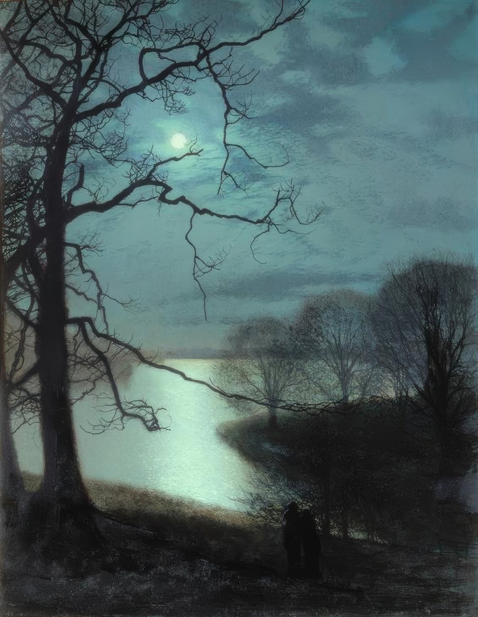 Kuutamoisen järven katselu tekijältä John Atkinson Grimshaw