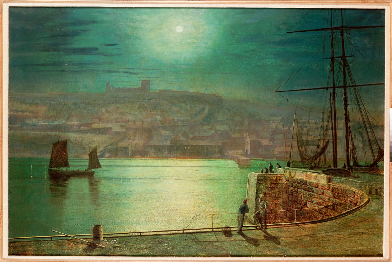 Moonlightin Whitby Harbour, 1870 tekijältä John Atkinson Grimshaw