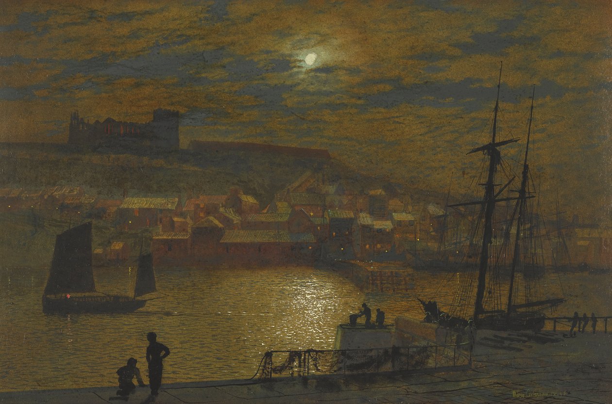Whitby Scotch Headista, kuunvalo Eskillä tekijältä John Atkinson Grimshaw