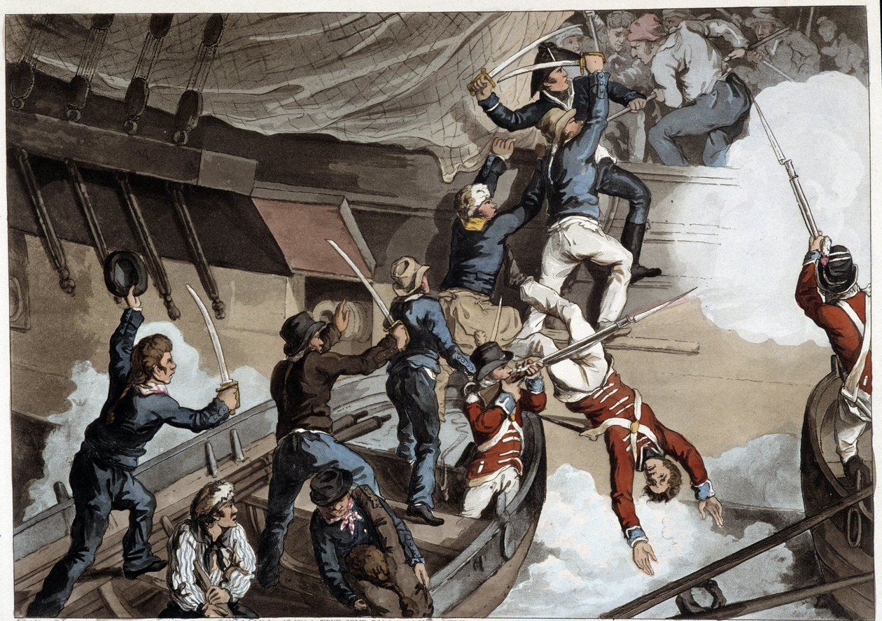 Törmäys, 1800-luvun alku, Edward Ornen "" Historialliset, sotilaalliset ja merivoimien anekdootit..." tekijältä John Augustus Atkinson