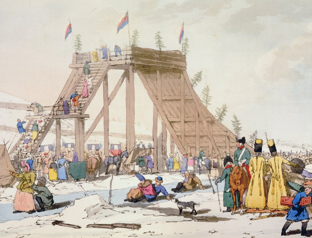 Ice Hill, taiteilijan kaivertama, julkaistu 1804 tekijältä John Augustus Atkinson