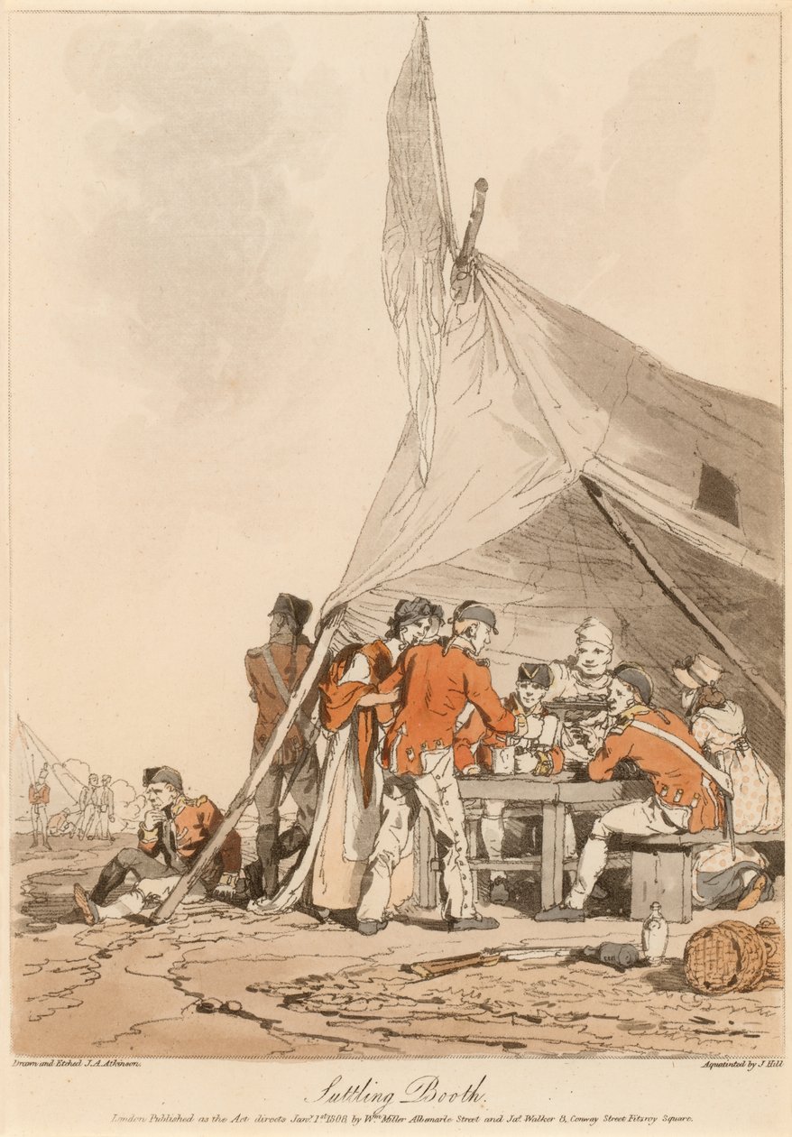 Suttling Booth, 1808 noin tekijältä John Augustus Atkinson