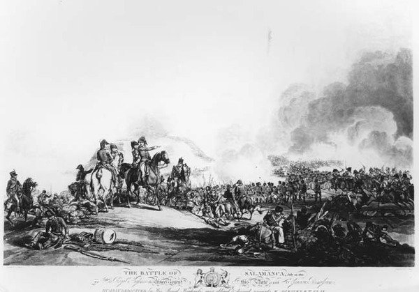 Salamancan taistelu, 22. heinäkuuta 1812, kaiverrus G. Lewis, 1813 tekijältä John Augustus after Atkinson