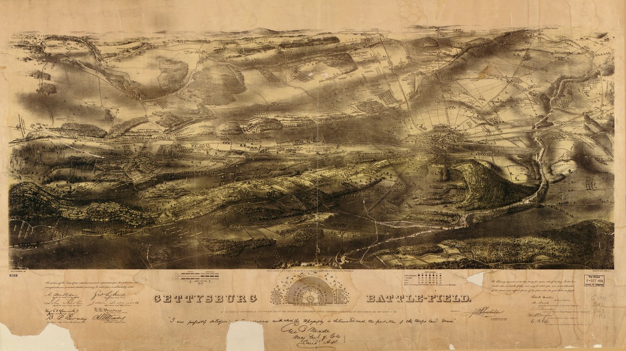 Gettysburgin taistelukenttä tekijältä John Bachelder