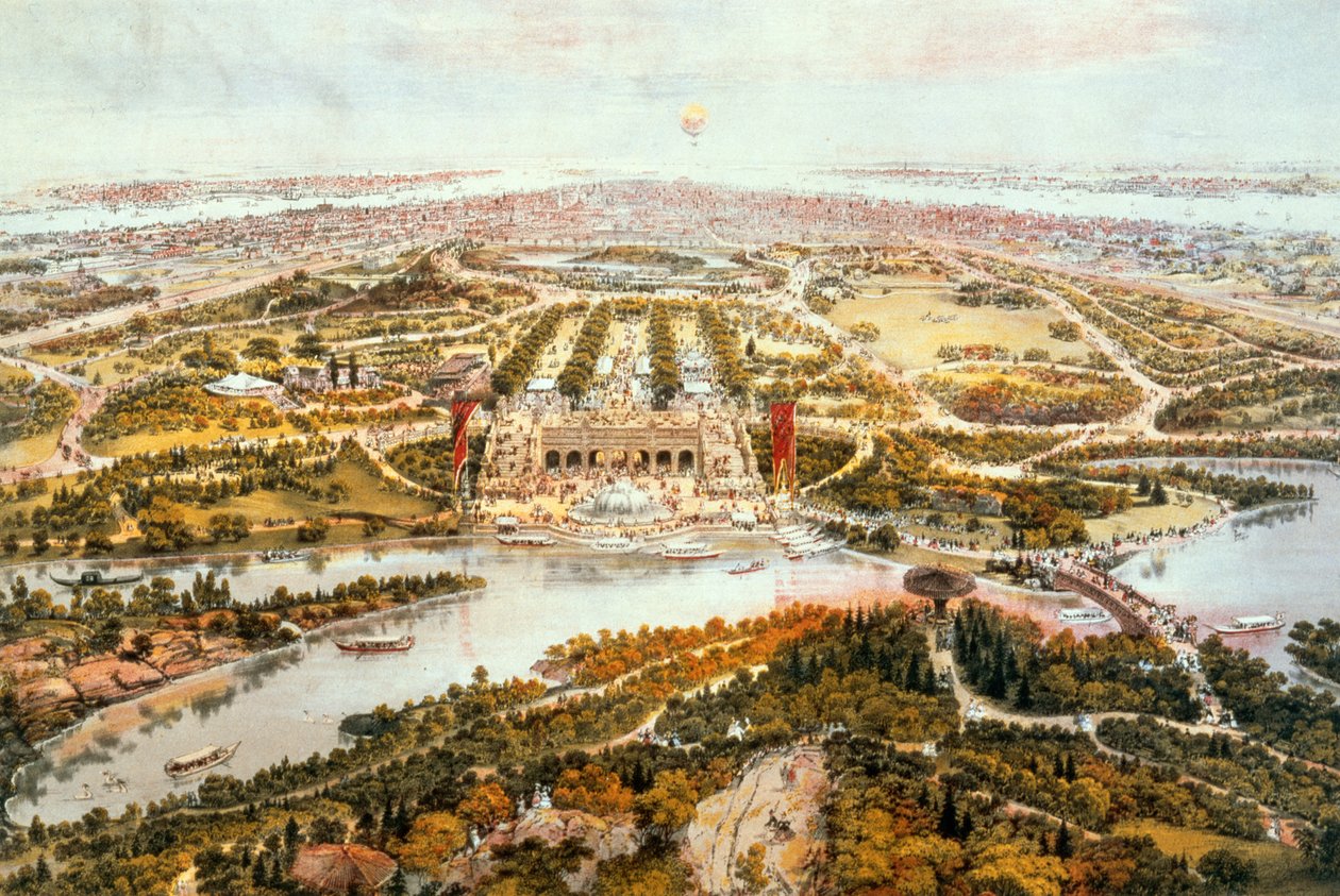 Central Park, Kesä, Katse etelään, 1865 tekijältä John Bachmann