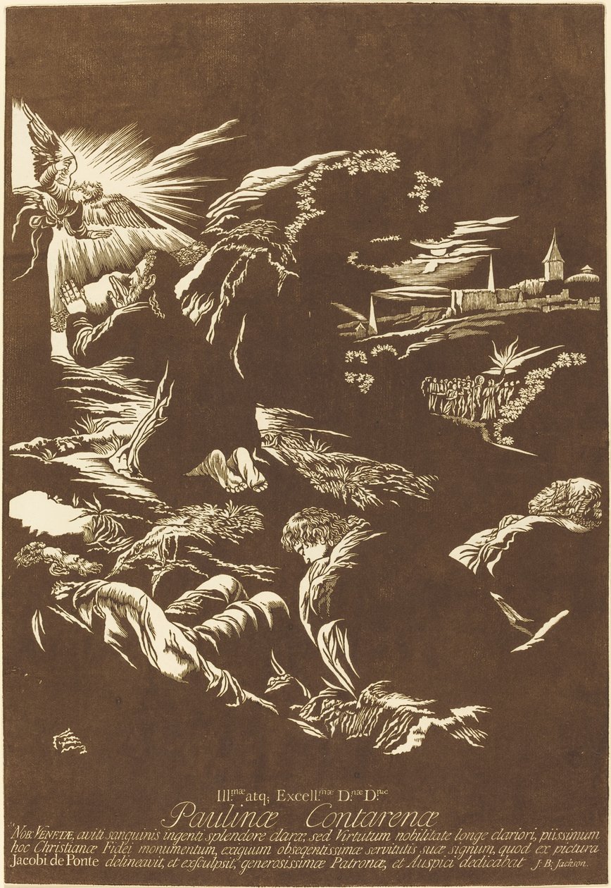 Kristus Öljymäellä tekijältä John Baptist Jackson after Jacopo Bassano