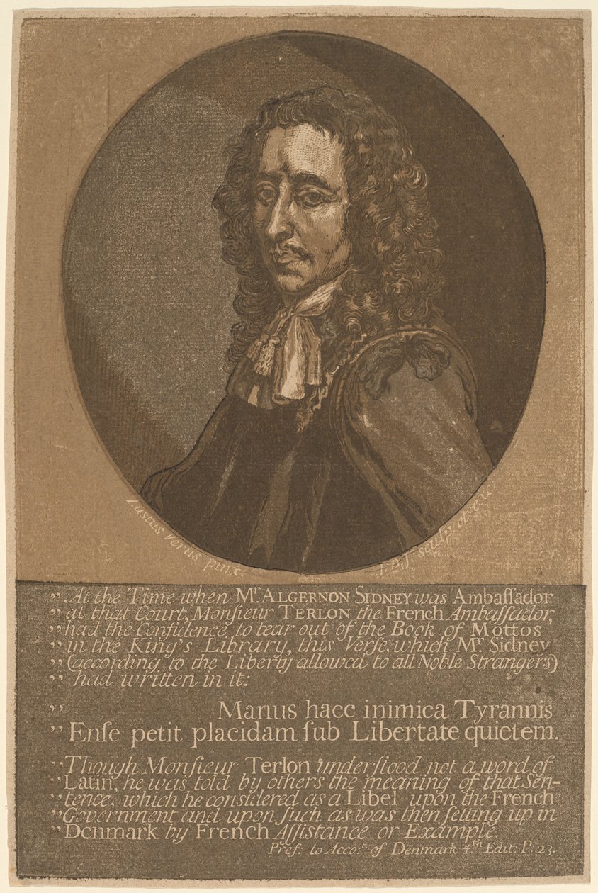 Algernon Sidney tekijältä John Baptist Jackson, after Justus van Verus