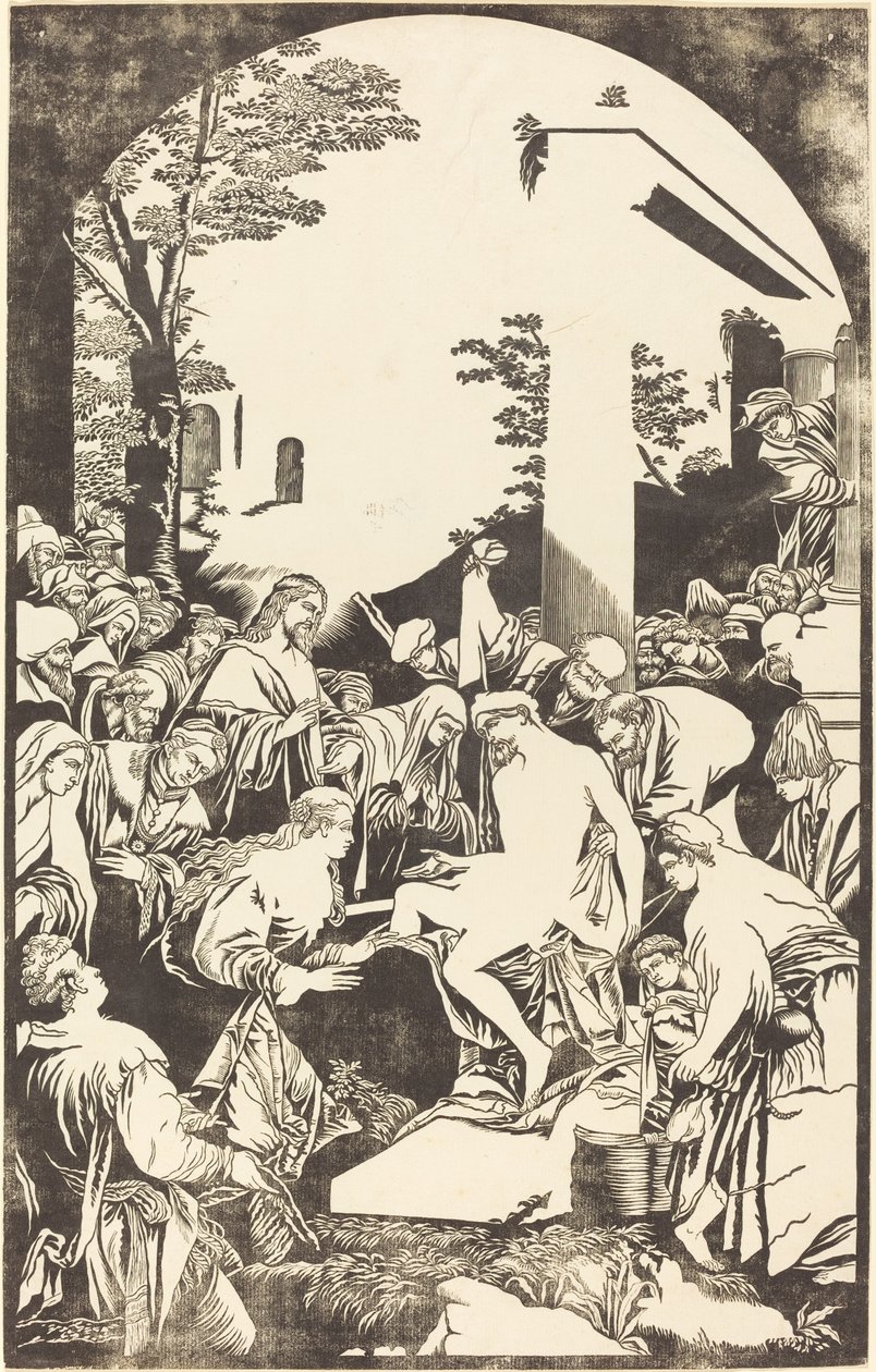 Lasaruksen herättäminen tekijältä John Baptist Jackson after Leandro Bassano