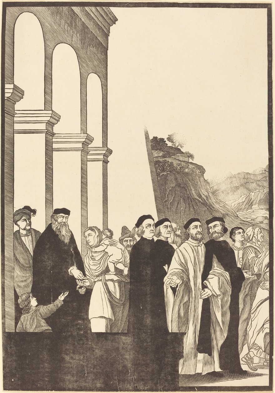Neitsyen esitys temppelissä [vasen levy] tekijältä John Baptist Jackson after Titian