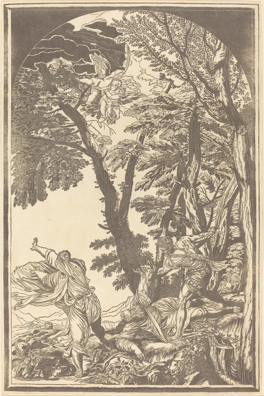 Pyhän Pietarin marttyyrin kuolema tekijältä John Baptist Jackson after Titian
