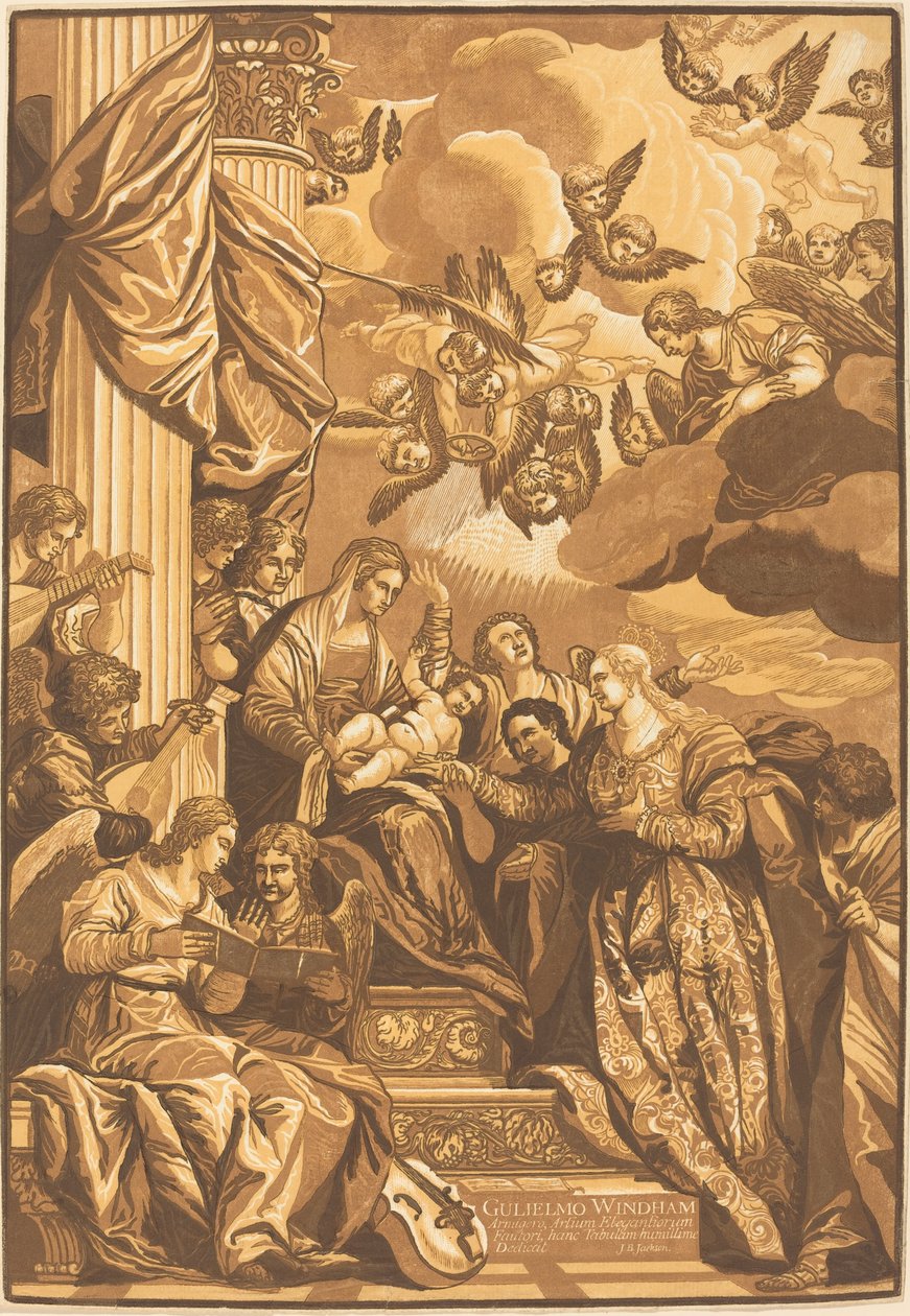 Pyhän Katariinan mystinen häät tekijältä John Baptist Jackson after Veronese