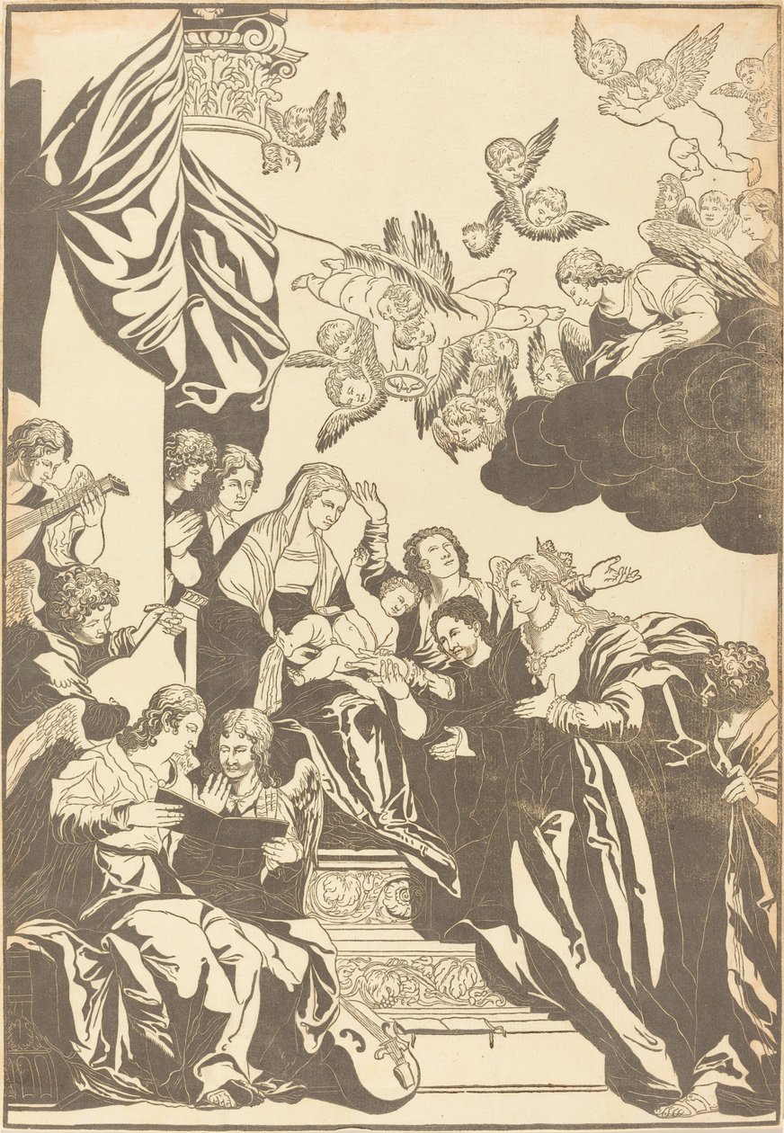 Pyhän Katariinan mystinen häät tekijältä John Baptist Jackson after Veronese