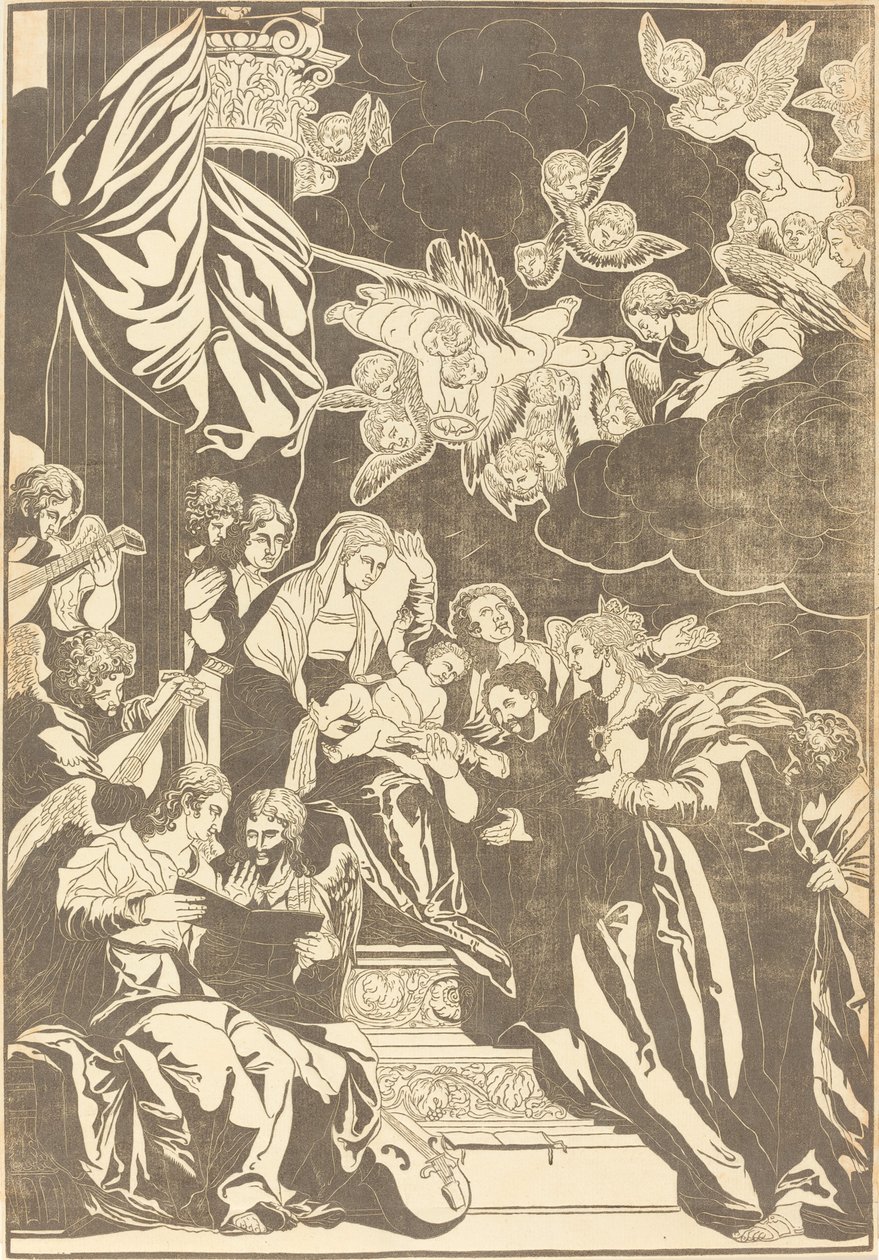 Pyhän Katariinan mystinen häät tekijältä John Baptist Jackson after Veronese