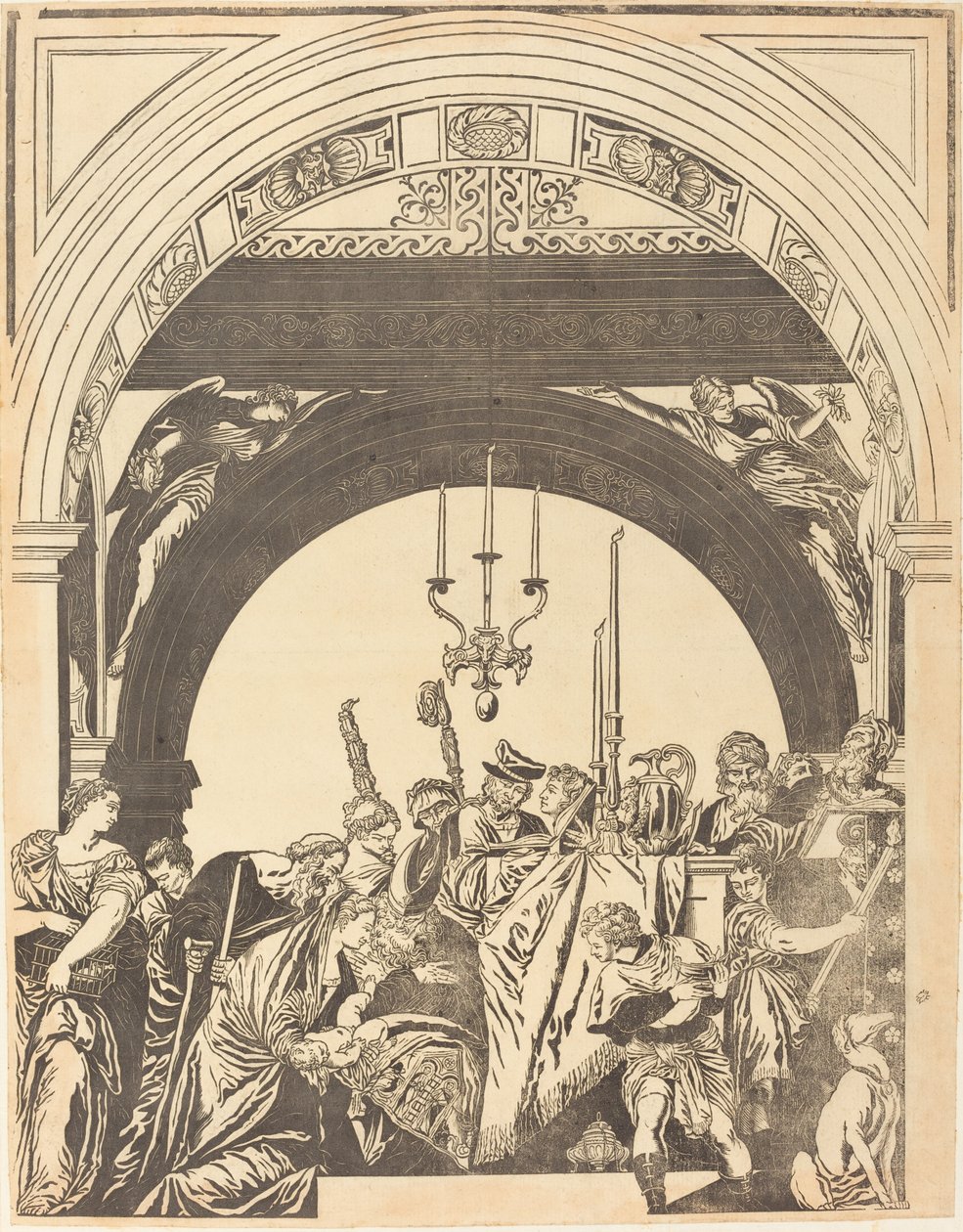 Esitys temppelissä (Ympärileikkaus) tekijältä John Baptist Jackson after Veronese