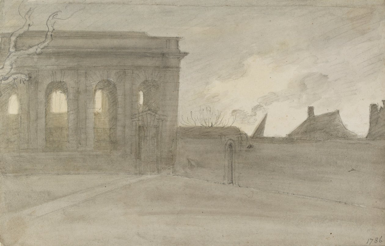 Pembroke College. Oxon, 9. marraskuuta 1786 tekijältä John Baptist Malchair