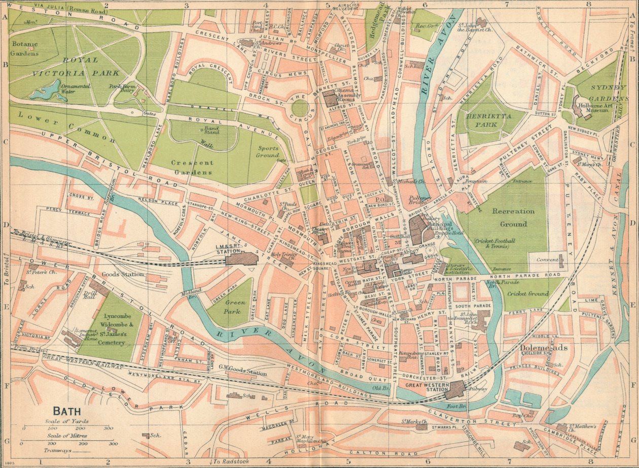 Bath c1900-luvulla tekijältä John Bartholomew