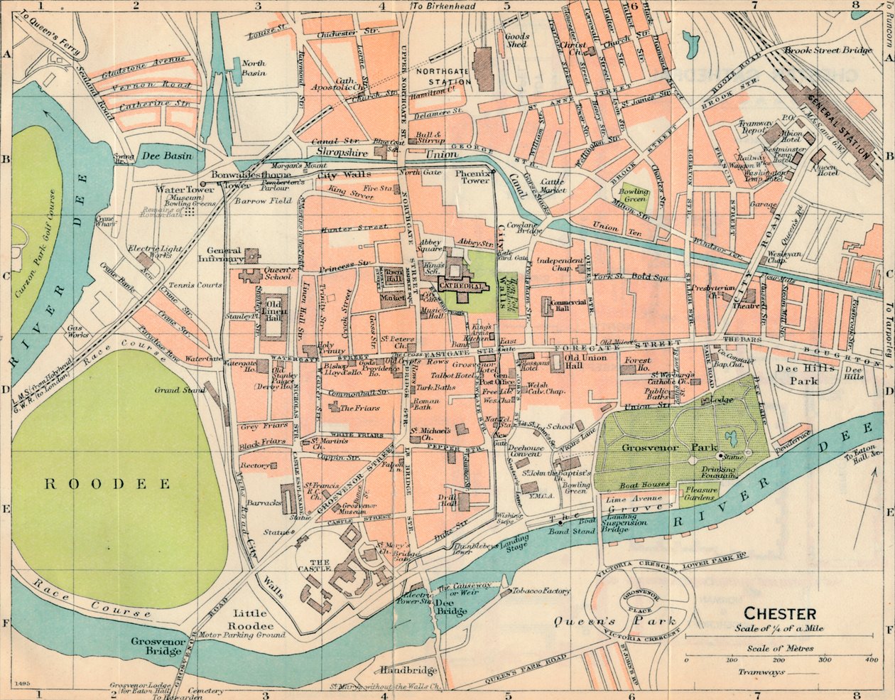 Chester, 1900-luku tekijältä John Bartholomew