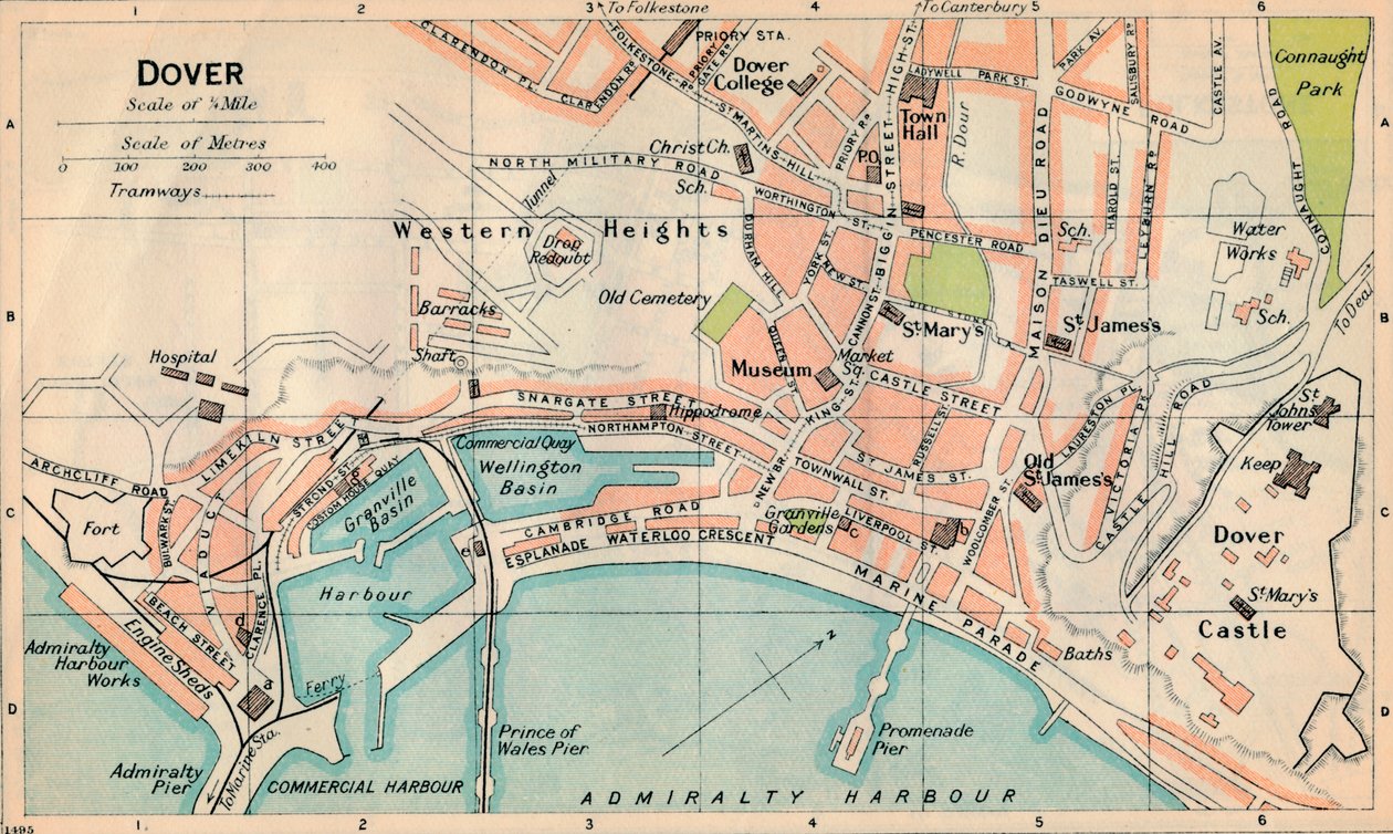 Dover, 1900-luku tekijältä John Bartholomew