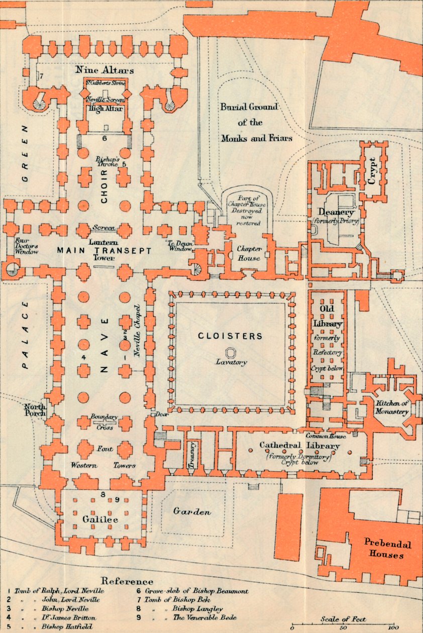 Durhamin katedraali, 1900-luku tekijältä John Bartholomew