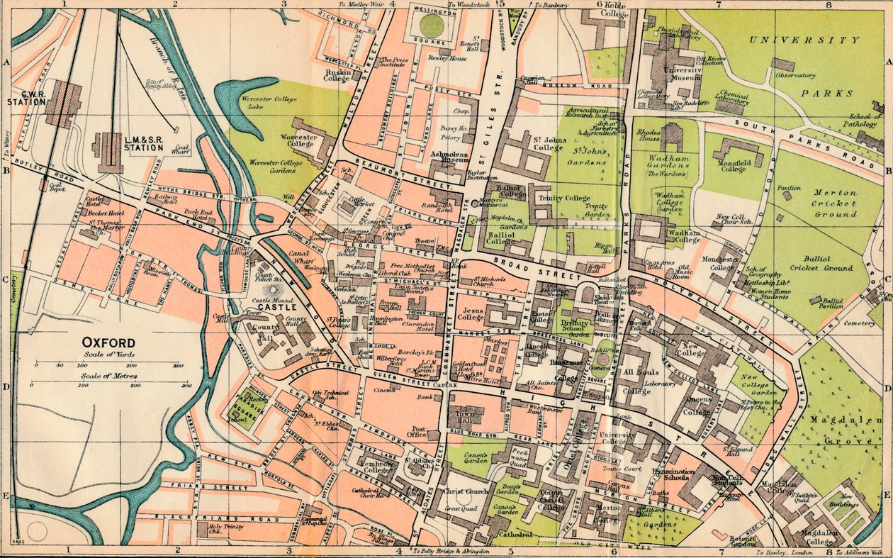 Oxford, 1900-luku tekijältä John Bartholomew