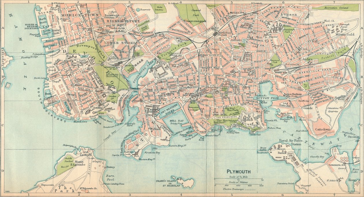 Plymouth, 1900-luku tekijältä John Bartholomew