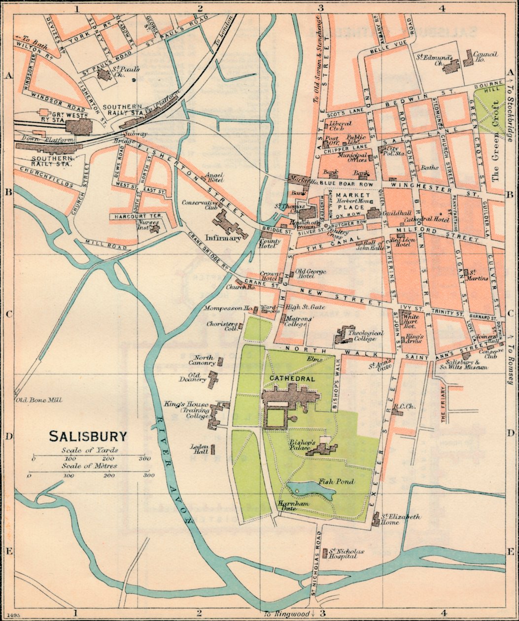 Salisbury, 1900-luku tekijältä John Bartholomew