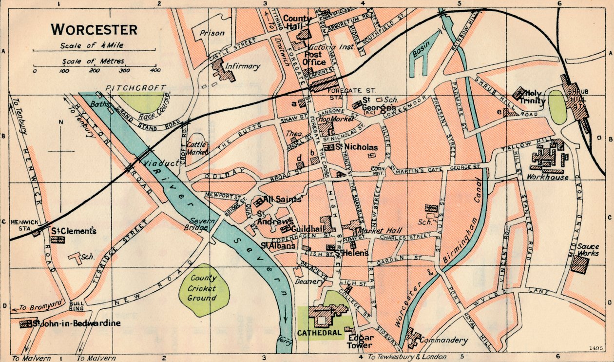 Worcester, 1900-luku tekijältä John Bartholomew