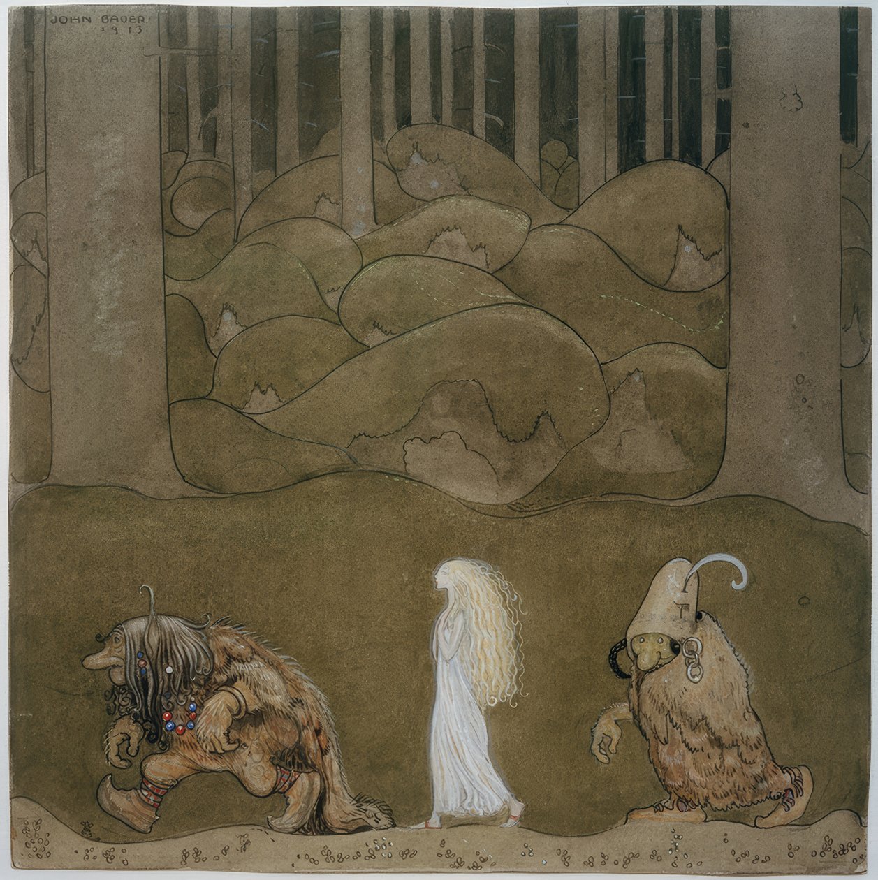 Prinzessin und Trolle tekijältä John Bauer
