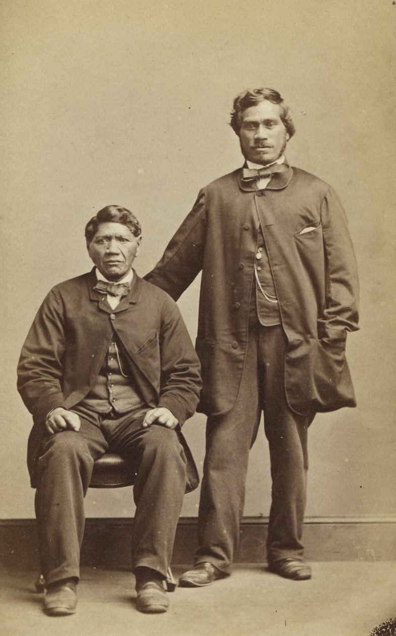 Takerei ja Hapimana, n. 1863 (albumiprintti) tekijältä John Beattie