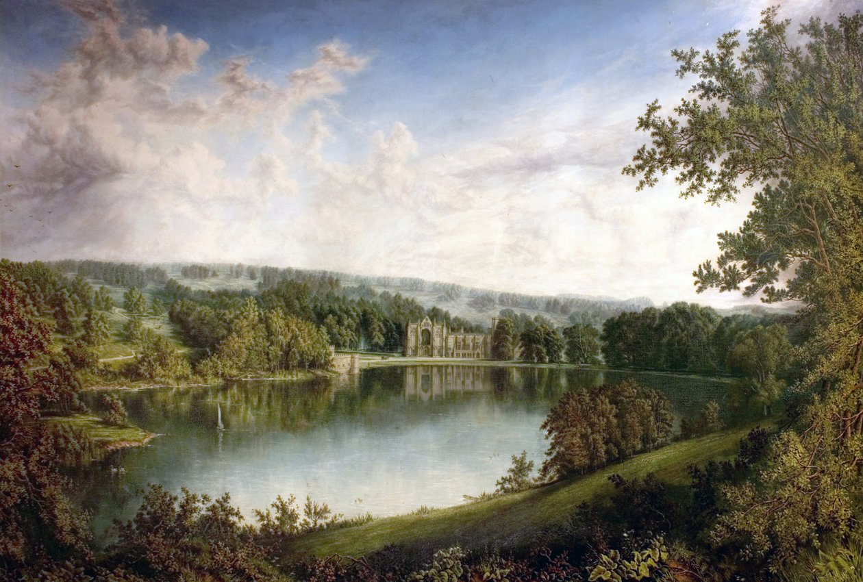 Newstead Abbey, Nottinghamshire, Upper Lakesta, 1866 tekijältä John Bell