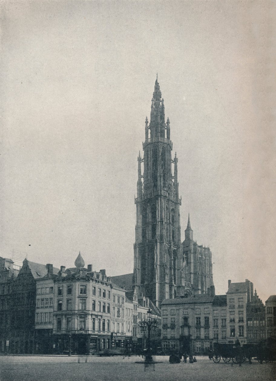 Neitsyt Marian katedraali, Antwerpen, Belgia, c1900 1914-1915 tekijältä John Benjamin Stone