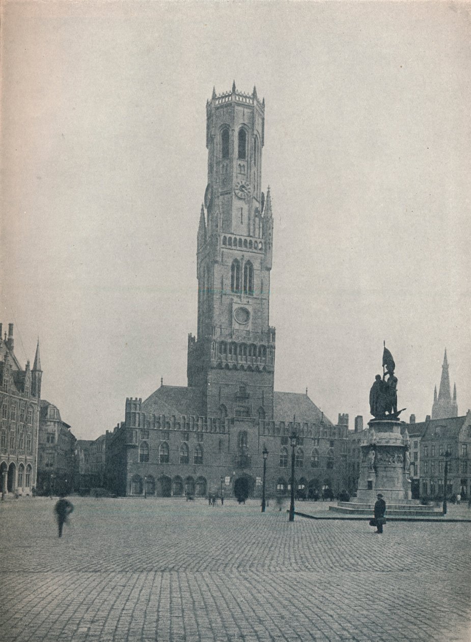 Markt ja kellotapuli, Brugge, Belgia c1900 1914-1915 tekijältä John Benjamin Stone