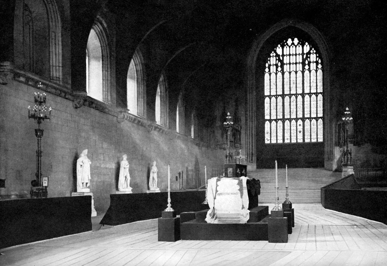 Makaa William Gladstonen osavaltiossa, Westminster Hallissa, Lontoossa, 1898 c1905. tekijältä John Benjamin Stone