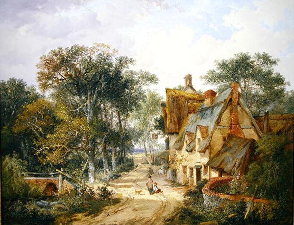 The Swan Inn (öljy kankaalle) tekijältä John Berney Ladbrooke