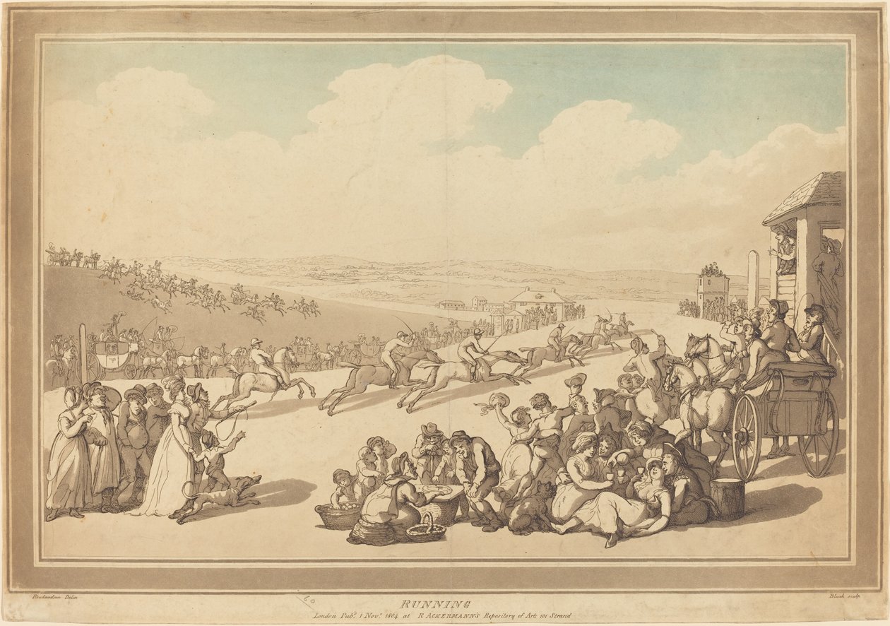 Juoksemassa tekijältä John Bluck after Thomas Rowlandson