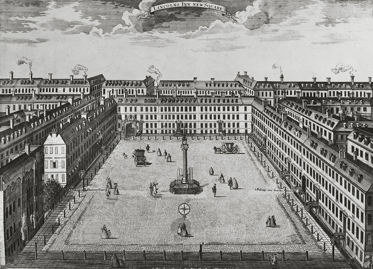 Lincolns Inn New Square, n. 1725 tekijältä John Bowles