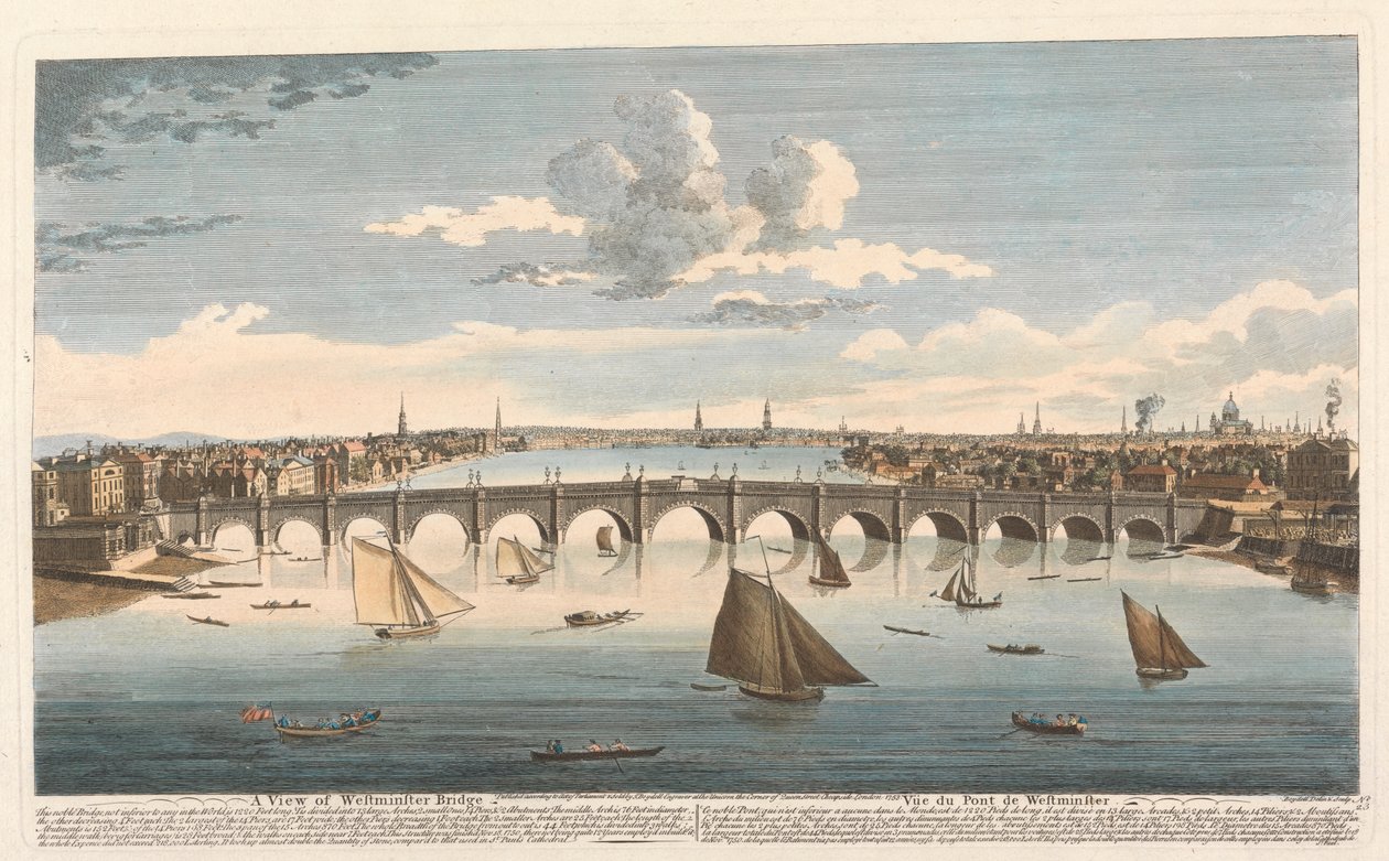 Näkymä Westminster Bridgelle tekijältä John Boydell