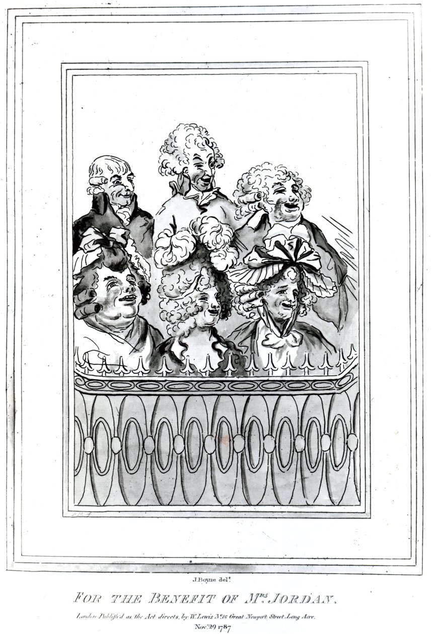 Rouva Jordanin hyväksi, 1787 (kaiverrus) tekijältä John Boyne