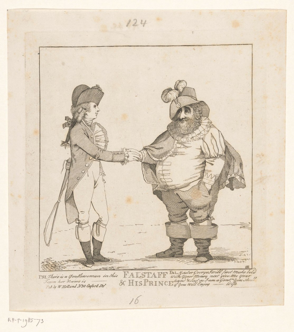 Fox ja Walesin prinssi, 1783 Falstaff ja hänen prinssi (nimi esineessä) tekijältä John Boyne