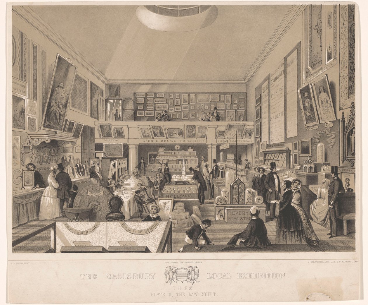 Interieur van de Law Court tijdens de Salisburyn paikallinen näyttely, 1852 Salisburyn paikallinen näyttely 1852. Levy II, lakituomioistuin (nimike esineessä) tekijältä John Brandard