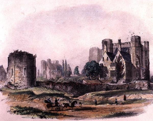 Kenilworth Castle (värikynä paperilla) tekijältä John Brandard