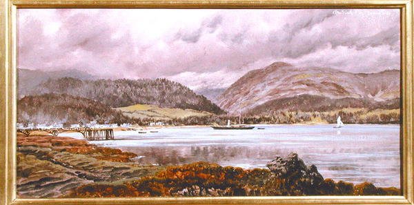 Brodick Pier, 20. elokuuta 1886 (öljy kankaalle) tekijältä John Brett