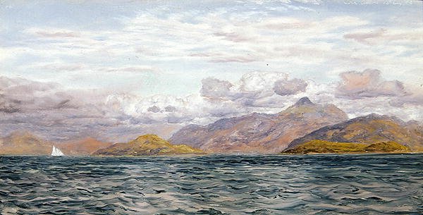Loch Linnhe, lähellä Obania, Skotlanti (öljy kankaalle) tekijältä John Brett