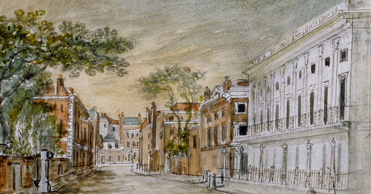 Näkymä Vigo Lanea pitkin, Westminsterin kaupunki, Lontoo, 1793 tekijältä John Bromley