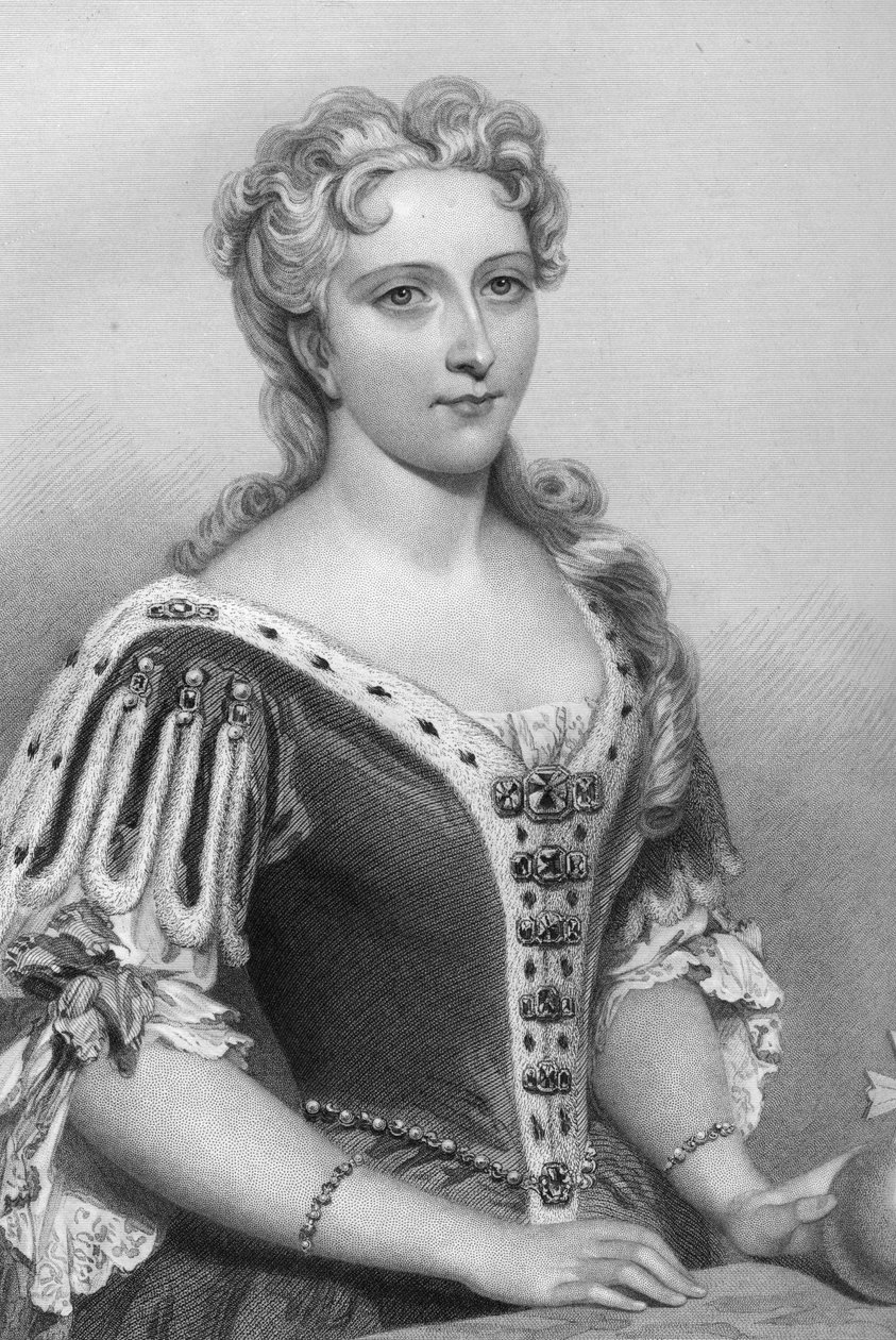 Caroline of Brandenburg-Ansbach 1683-1737, kuningas Yrjö II:n kuningatar puoliso, 1851. tekijältä John Brown