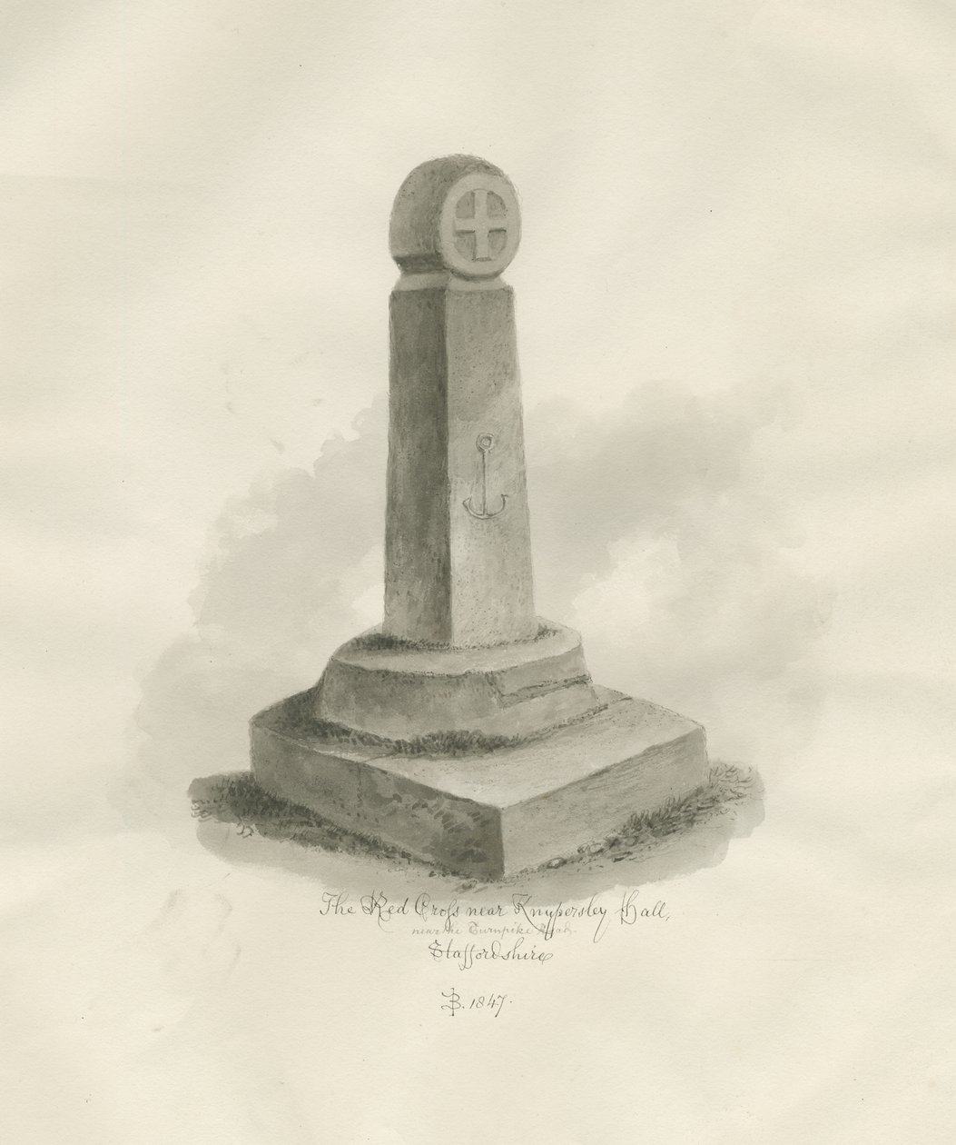 Biddulph - "Punainen Risti": seepiapiirros, 1847 tekijältä John Buckler