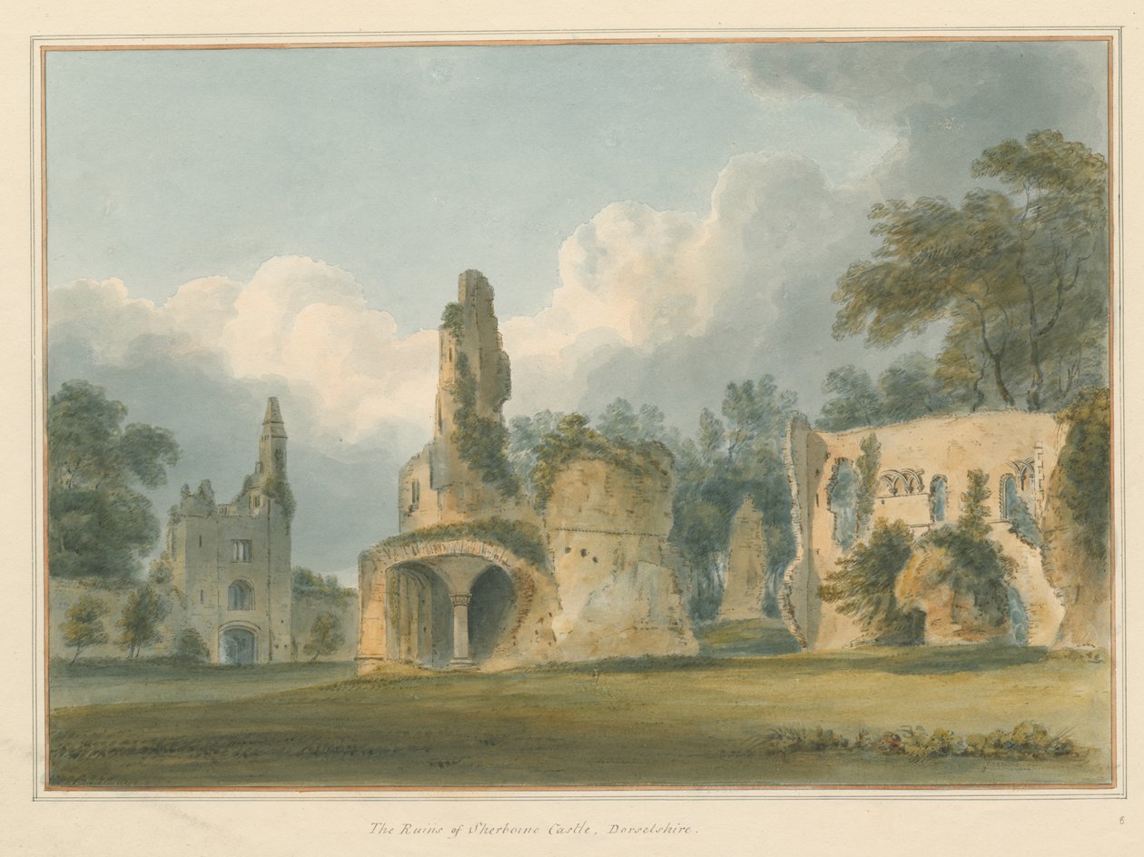 Dorset - Sherborne - Linnan rauniot, 1802 tekijältä John Buckler