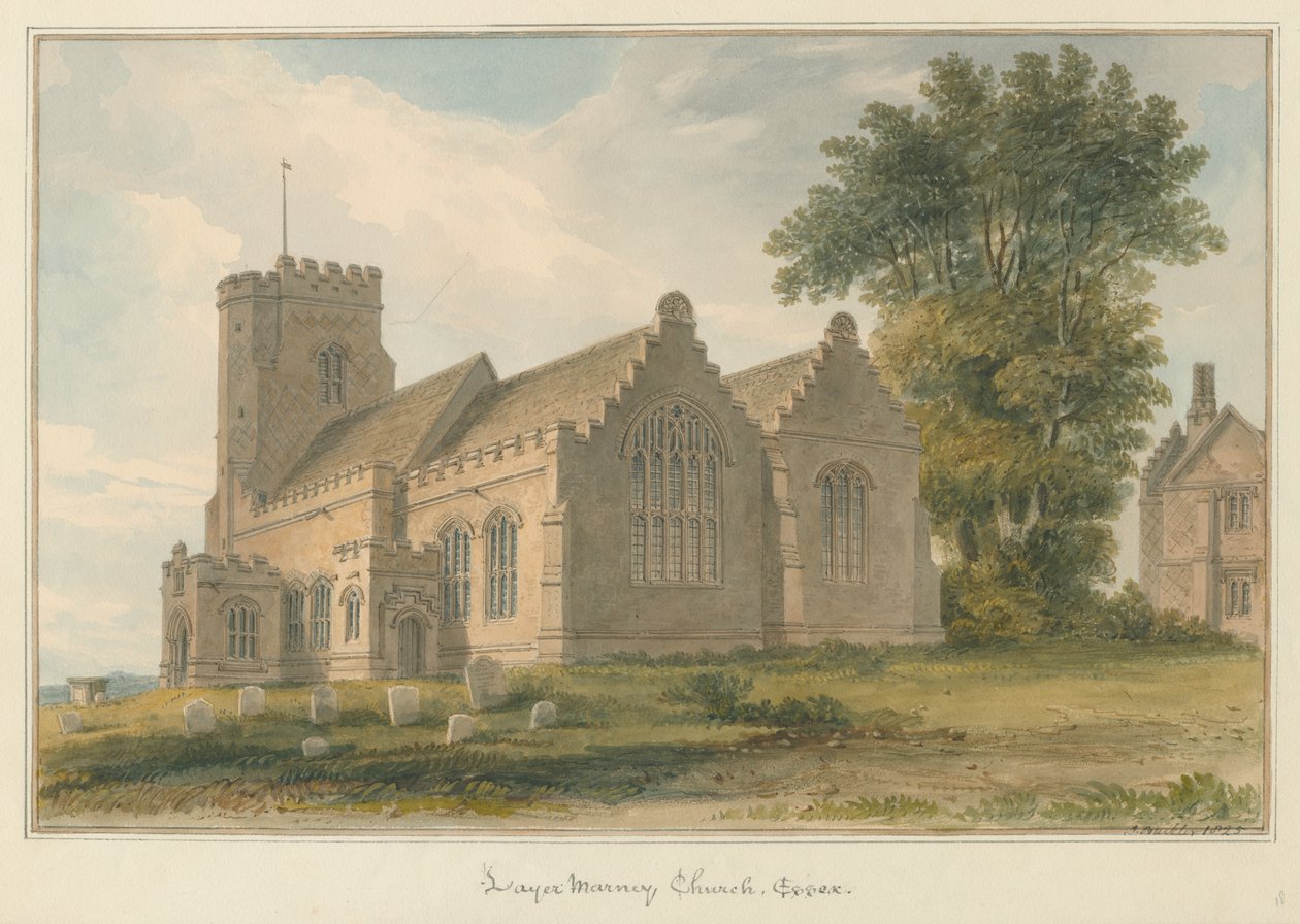 Essex - Layer Marney Church, 1825 tekijältä John Buckler
