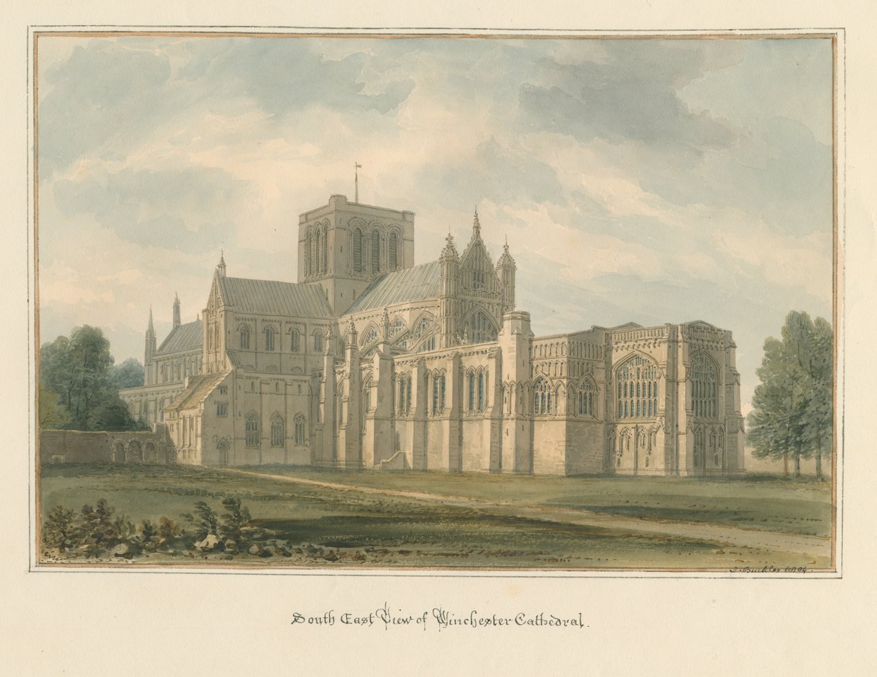 Hampshire - Winchesterin katedraali, 1824 tekijältä John Buckler